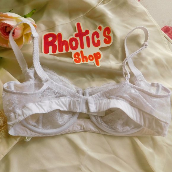Vintage White Mesh Lace Bra - Picture 2 of 3